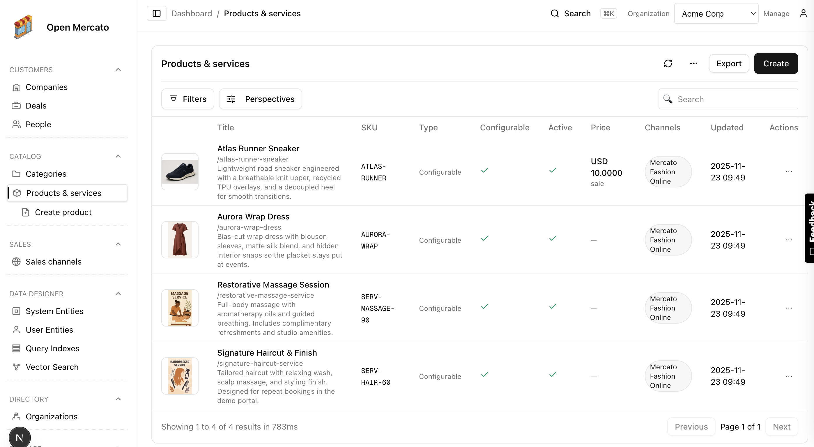 Catalog products list